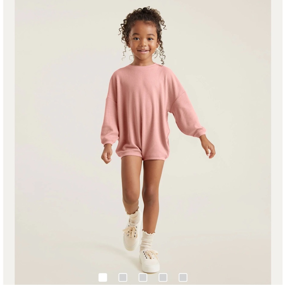 Tones waffle sweatshirt bodysuit 3T dusty rose new